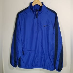 VINTAGE Nike Windbreaker 1/4 Zip Jacket Men's Size Large Blue Black 2000s Y2K